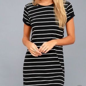 Black and White Stripe Shift Dress